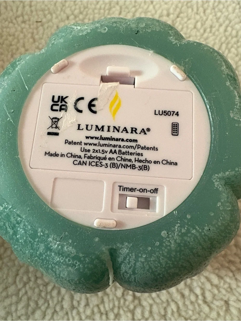 Luminara Decorative Sage Green Pumpkin LED Accent